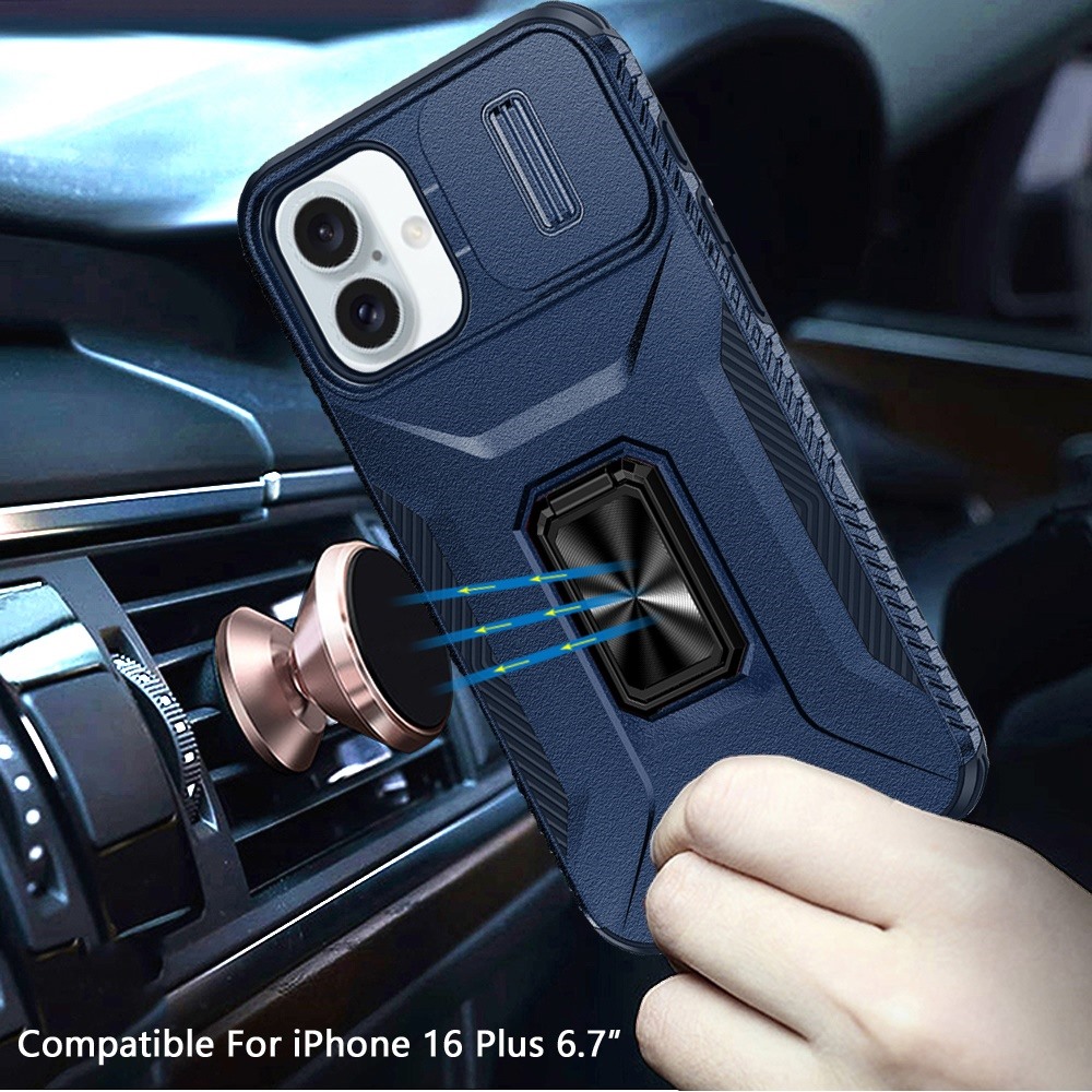 For iPhone 16 Plus 6.7" Magnetic Metal Stand & Camera Protection Case - - Bild 11 von 15