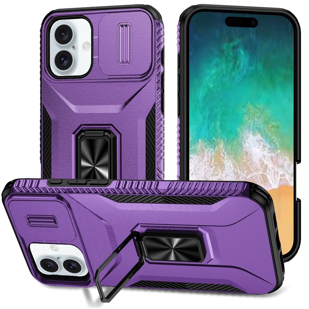 For iPhone 16 Plus 6.7" Magnetic Metal Stand & Camera Protection Case - - Bild 1 von 15