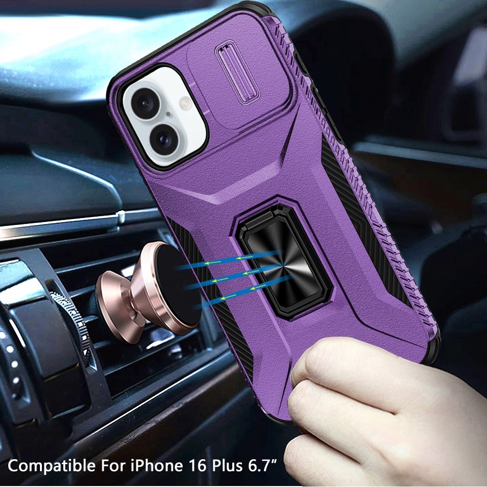 For iPhone 16 Plus 6.7" Magnetic Metal Stand & Camera Protection Case - - Bild 3 von 15