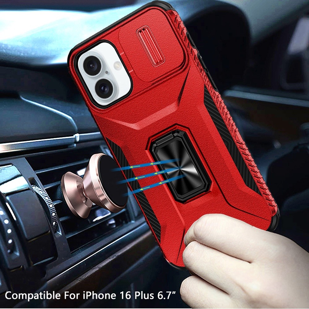 For iPhone 16 Plus 6.7" Magnetic Metal Stand & Camera Protection Case - - Bild 7 von 15
