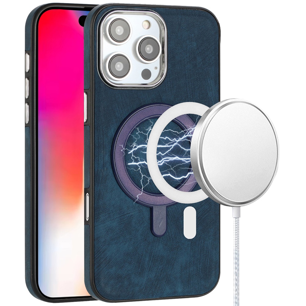 Funda protectora con bordes cromados veganos PU de moda de 6,3 pulgadas para iPhone 16 Pro - - Imagen 8 de 9