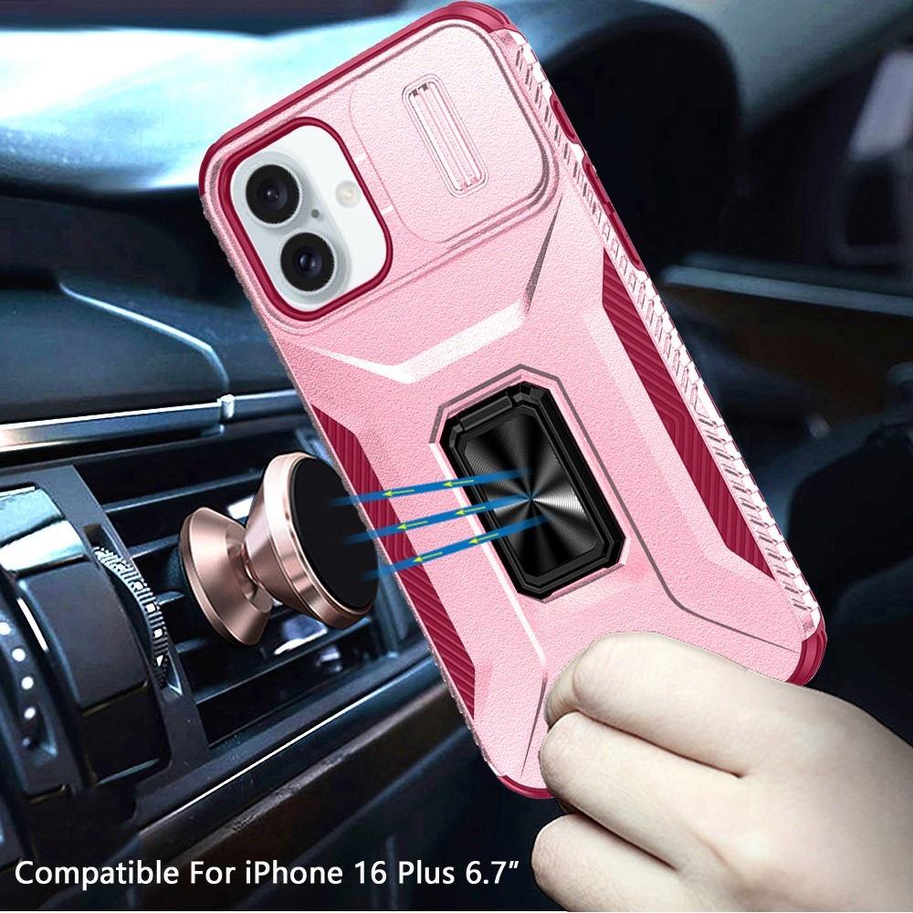 For iPhone 16 Plus 6.7" Magnetic Metal Stand & Camera Protection Case - - Bild 6 von 15