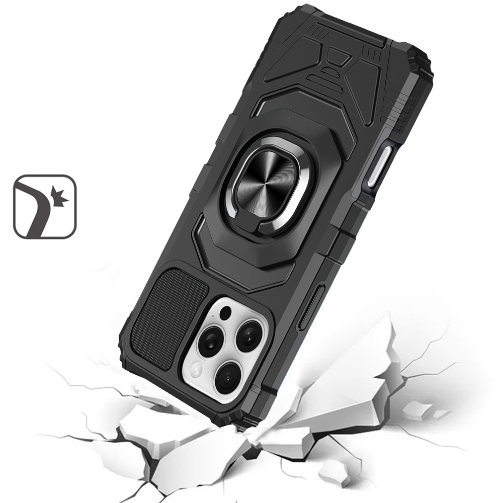 Für iPhone 16 Pro 6,3" Roboter Hybrid Hülle mit Magnet Ring Ständer - - Bild 5 von 18