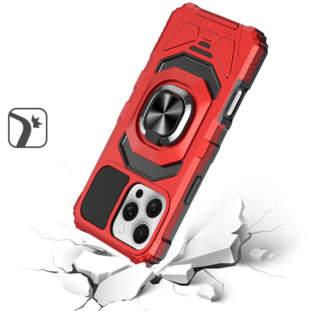 Für iPhone 16 Pro 6,3" Roboter Hybrid Hülle mit Magnet Ring Ständer - - Bild 17 von 18