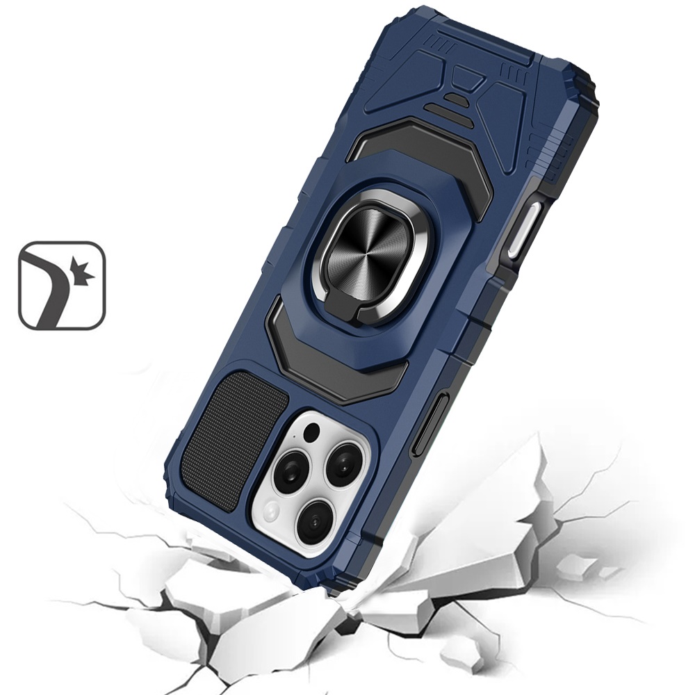 Für iPhone 16 Pro 6,3" Roboter Hybrid Hülle mit Magnet Ring Ständer - - Bild 1 von 18