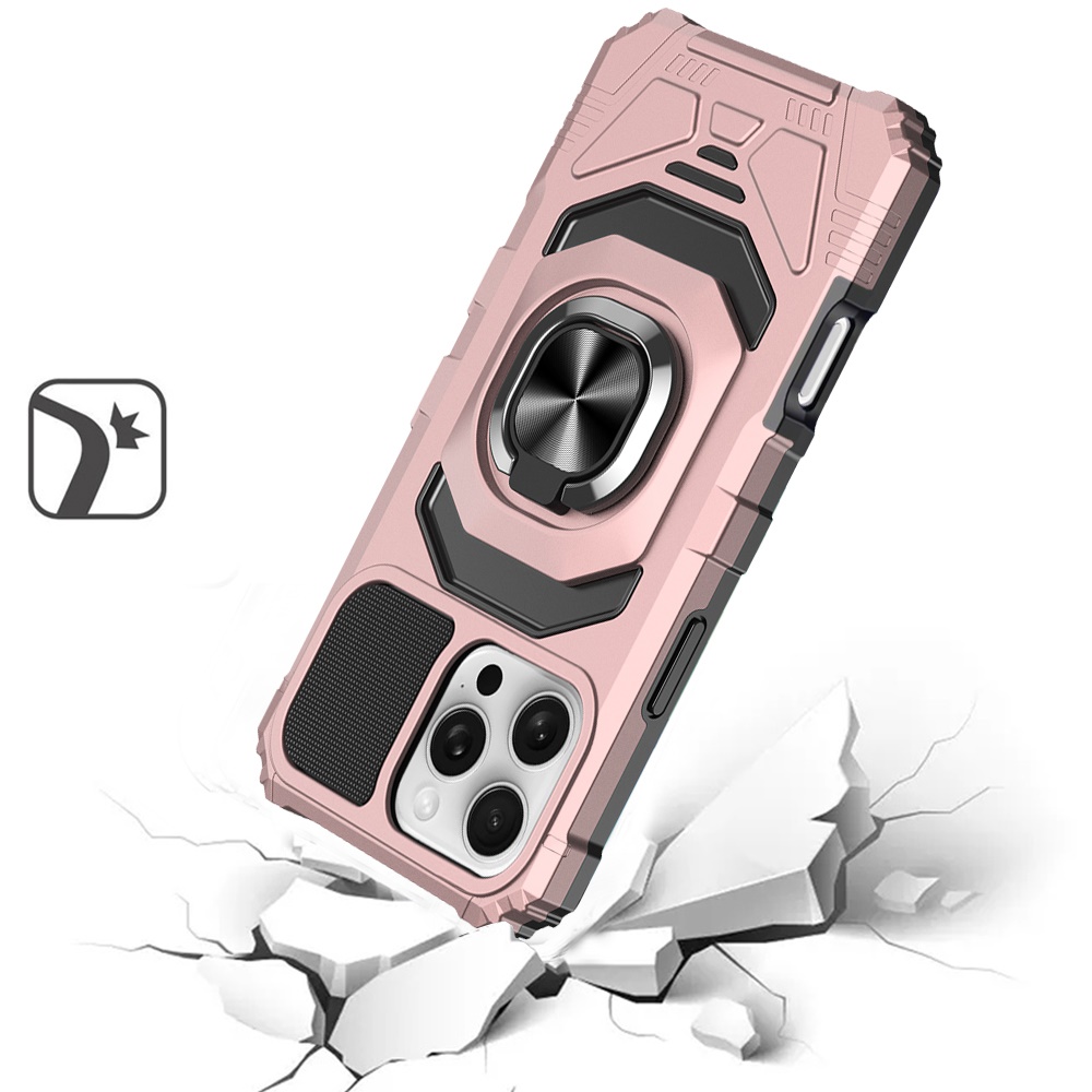 Für iPhone 16 Pro 6,3" Roboter Hybrid Hülle mit Magnet Ring Ständer - - Bild 13 von 18