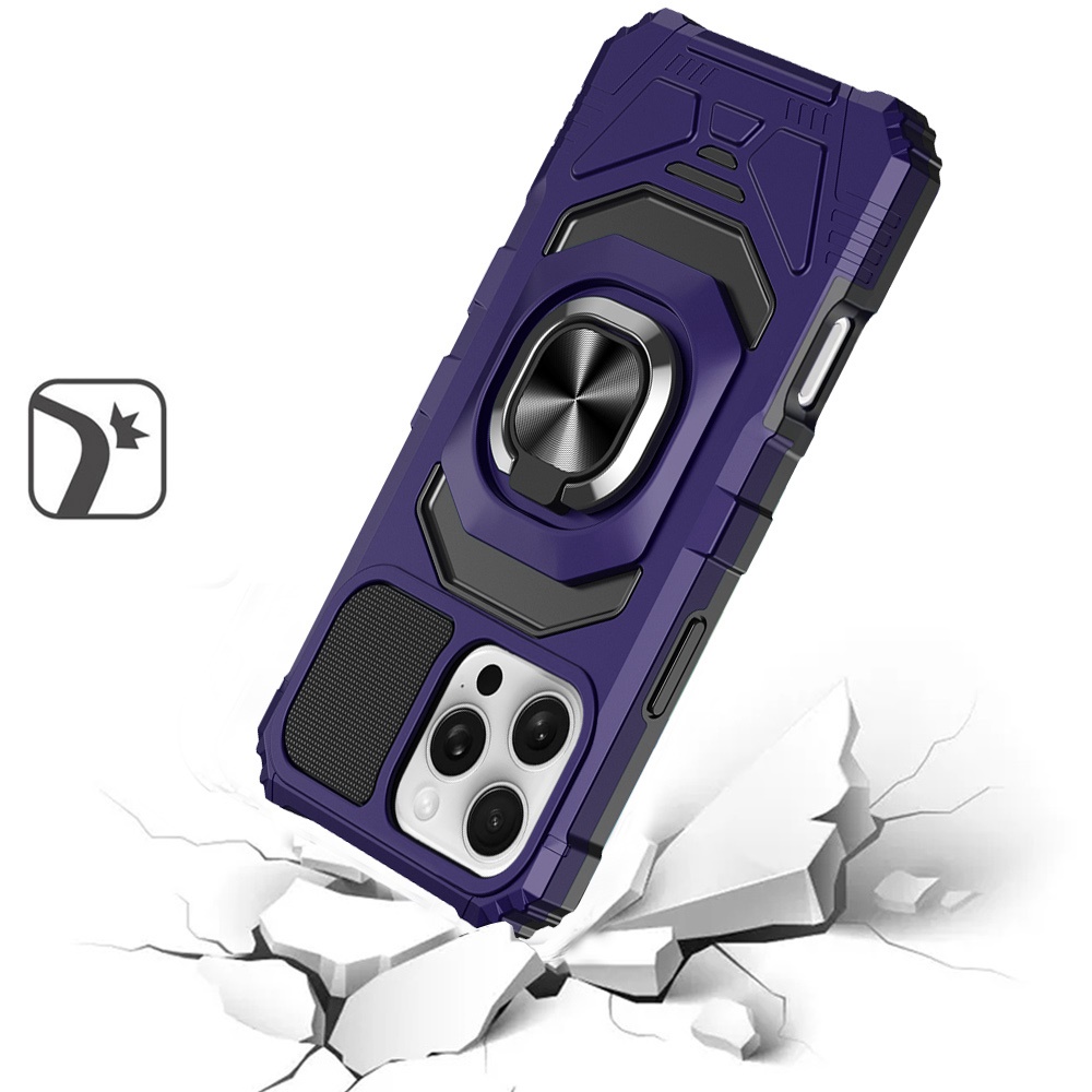 Für iPhone 16 Pro 6,3" Roboter Hybrid Hülle mit Magnet Ring Ständer - - Bild 9 von 18