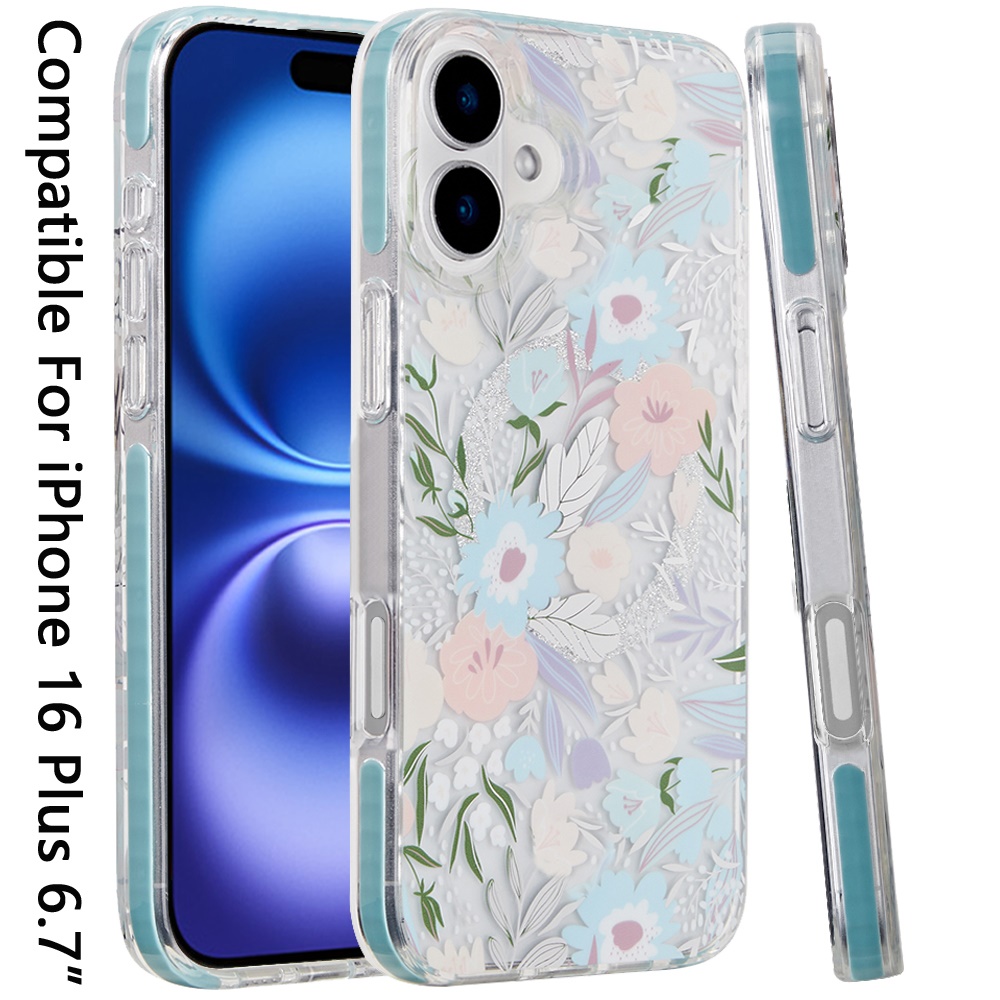 Für iPhone 16 Plus 6,7 Zoll Magnetische Doppellagige IMD Design Hülle - - Bild 17 von 36
