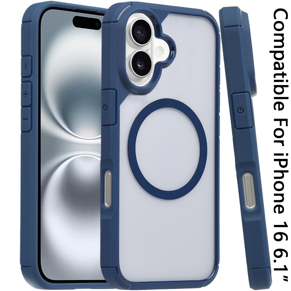 Para iPhone 16 6.1 pulgadas DEFENSA MAGNÉTICA Transparente Híbrido - - Imagen 1 de 6