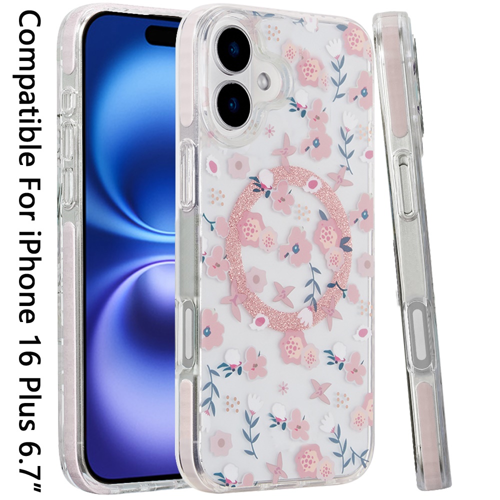 Für iPhone 16 Plus 6,7 Zoll Magnetische Doppellagige IMD Design Hülle - - Bild 25 von 36