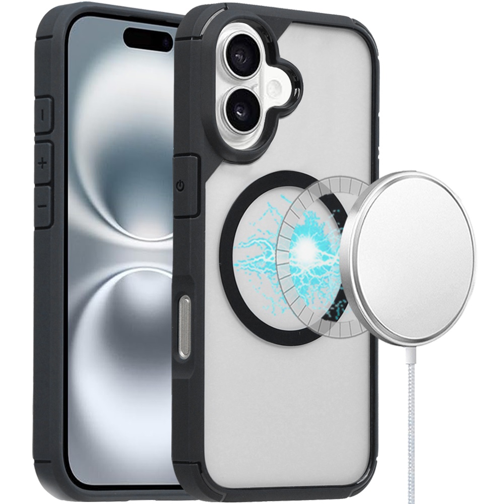 Para iPhone 16 6.1 pulgadas DEFENSA MAGNÉTICA Transparente Híbrido - - Imagen 4 de 6
