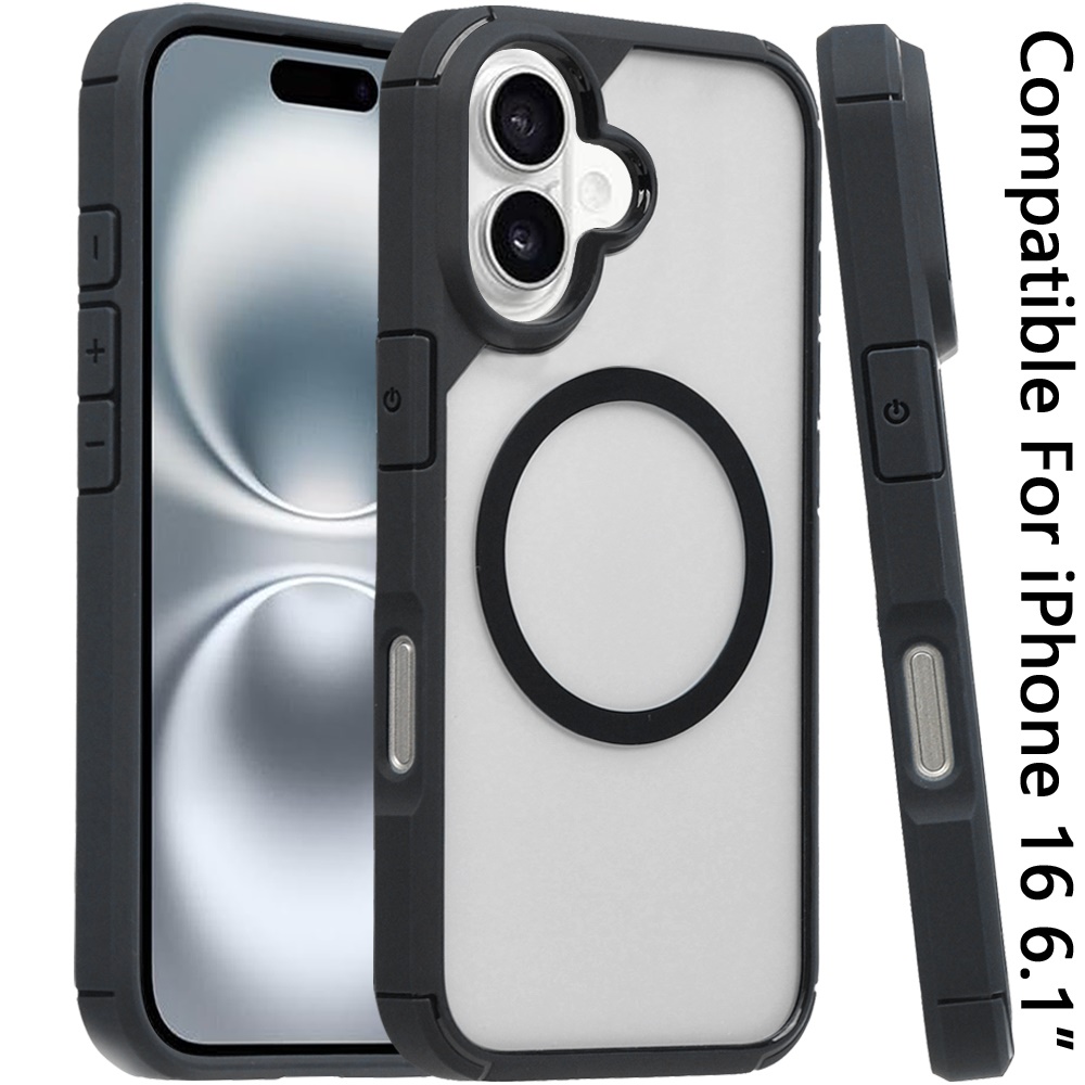 Para iPhone 16 6.1 pulgadas DEFENSA MAGNÉTICA Transparente Híbrido - - Imagen 6 de 6