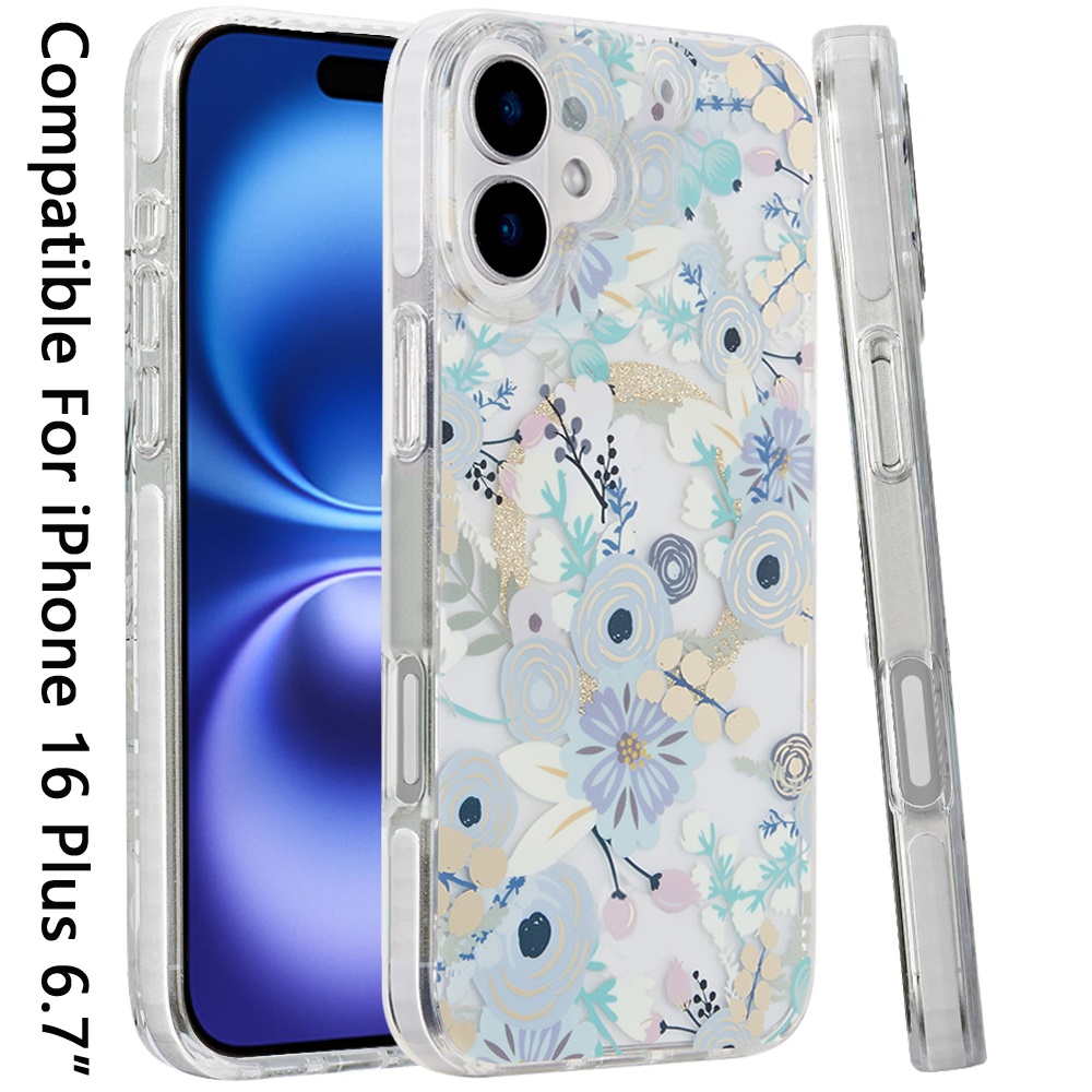 Für iPhone 16 Plus 6,7 Zoll Magnetische Doppellagige IMD Design Hülle - - Bild 31 von 36
