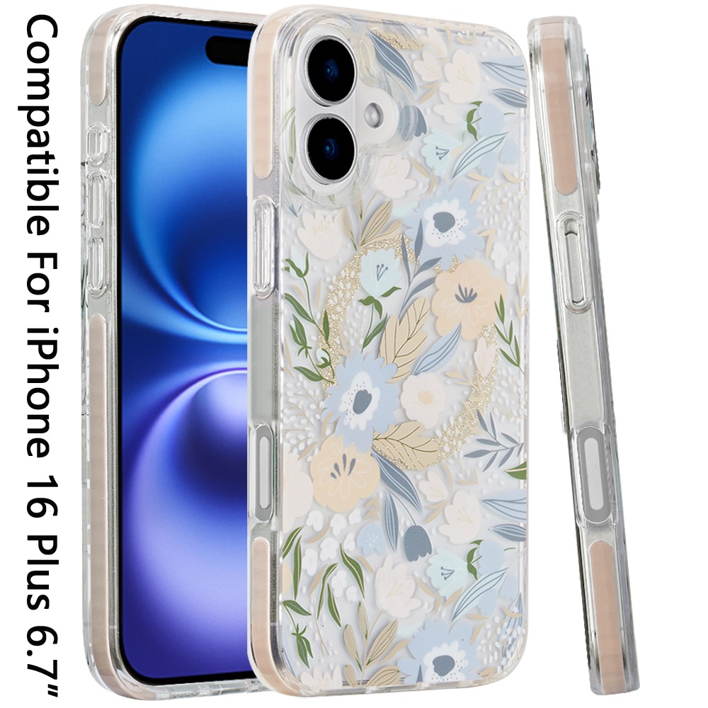 Für iPhone 16 Plus 6,7 Zoll Magnetische Doppellagige IMD Design Hülle - - Bild 19 von 36