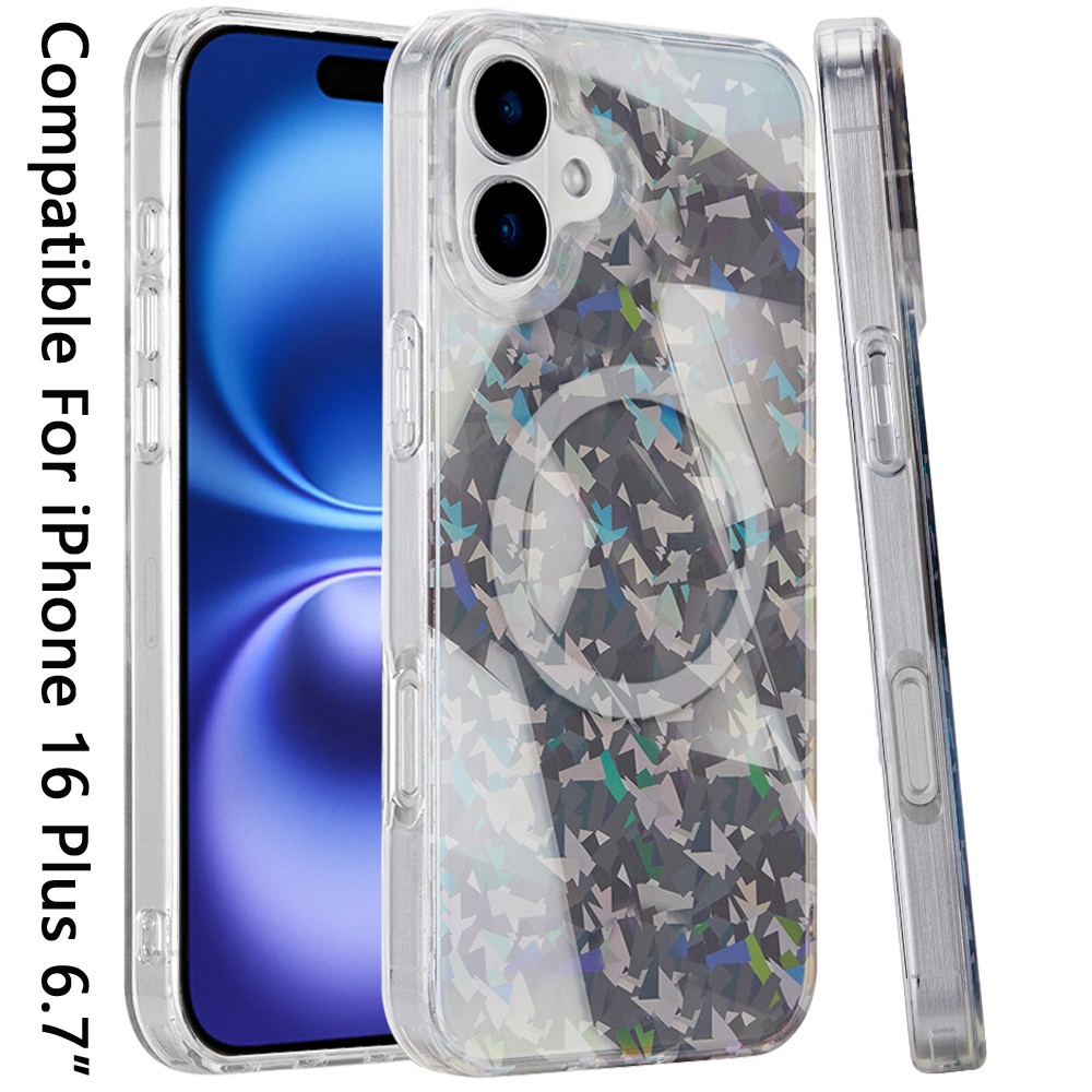 Für iPhone 16 Plus 6,7 Zoll Magnetische Doppellagige IMD Design Hülle - - Bild 13 von 36