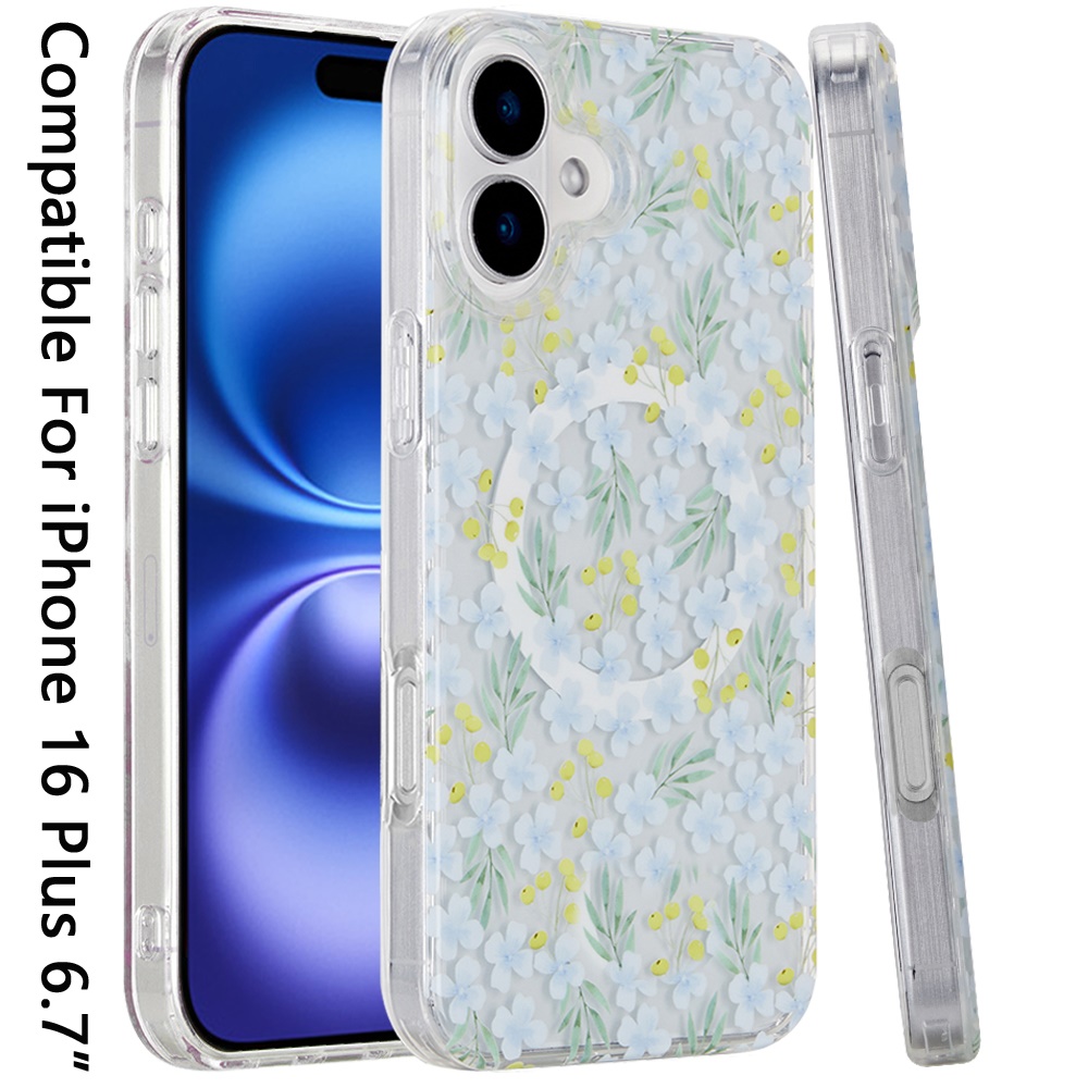 Für iPhone 16 Plus 6,7 Zoll Magnetische Doppellagige IMD Design Hülle - - Bild 34 von 36