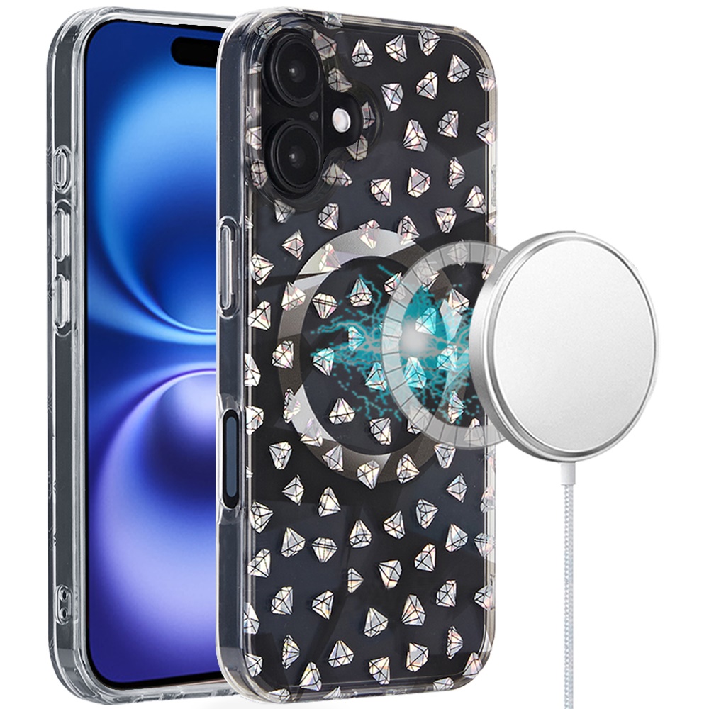 Für iPhone 16 Plus 6,7 Zoll Magnetische Doppellagige IMD Design Hülle - - Bild 8 von 36