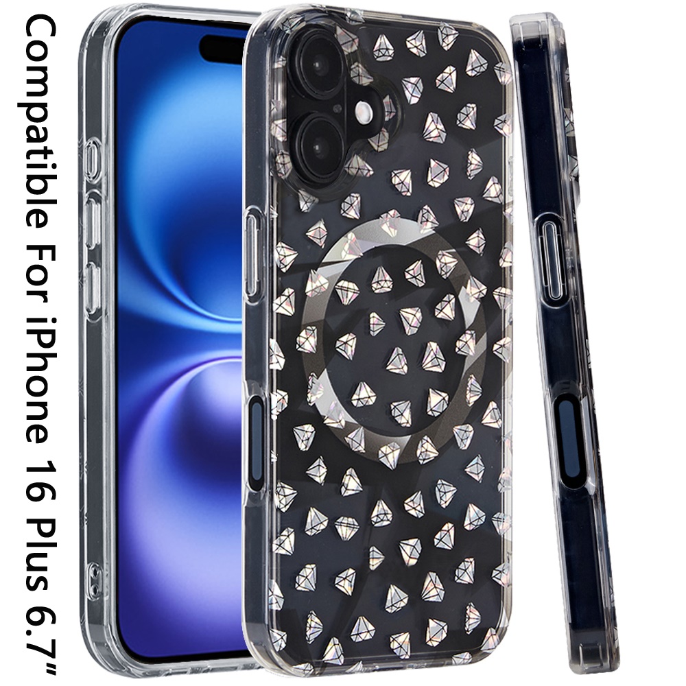 Für iPhone 16 Plus 6,7 Zoll Magnetische Doppellagige IMD Design Hülle - - Bild 9 von 36