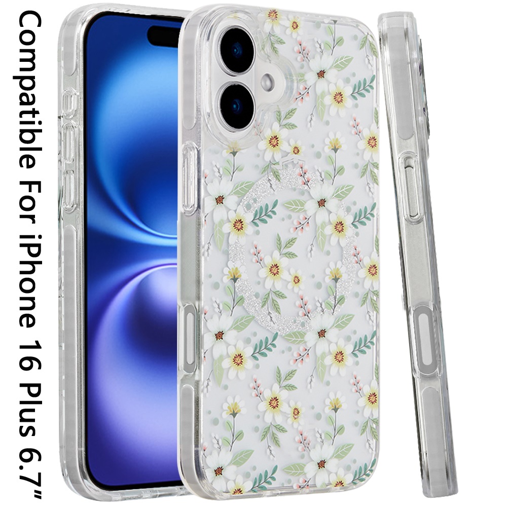 Für iPhone 16 Plus 6,7 Zoll Magnetische Doppellagige IMD Design Hülle - - Bild 12 von 36