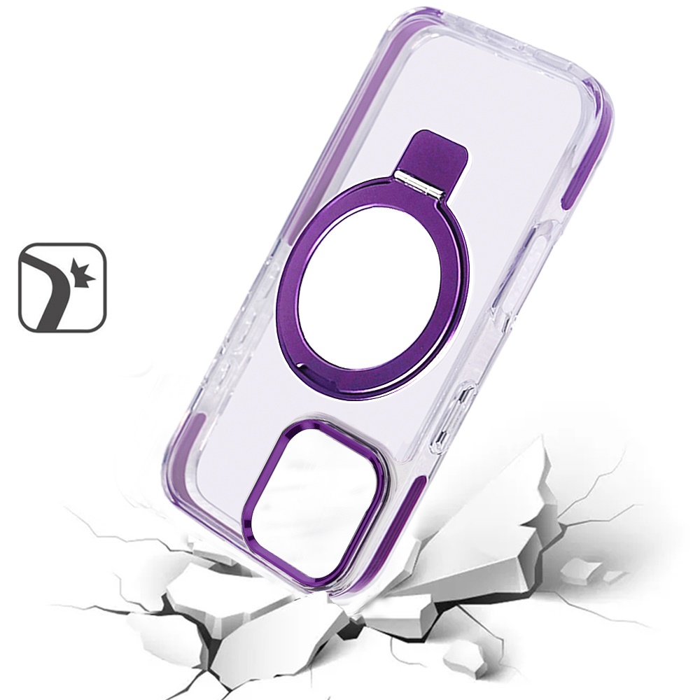 Für iPhone 16 Pro 6,3" Magnetisch Robust Transparent Hybrid mit Ständer -  - Bild 5 von 6