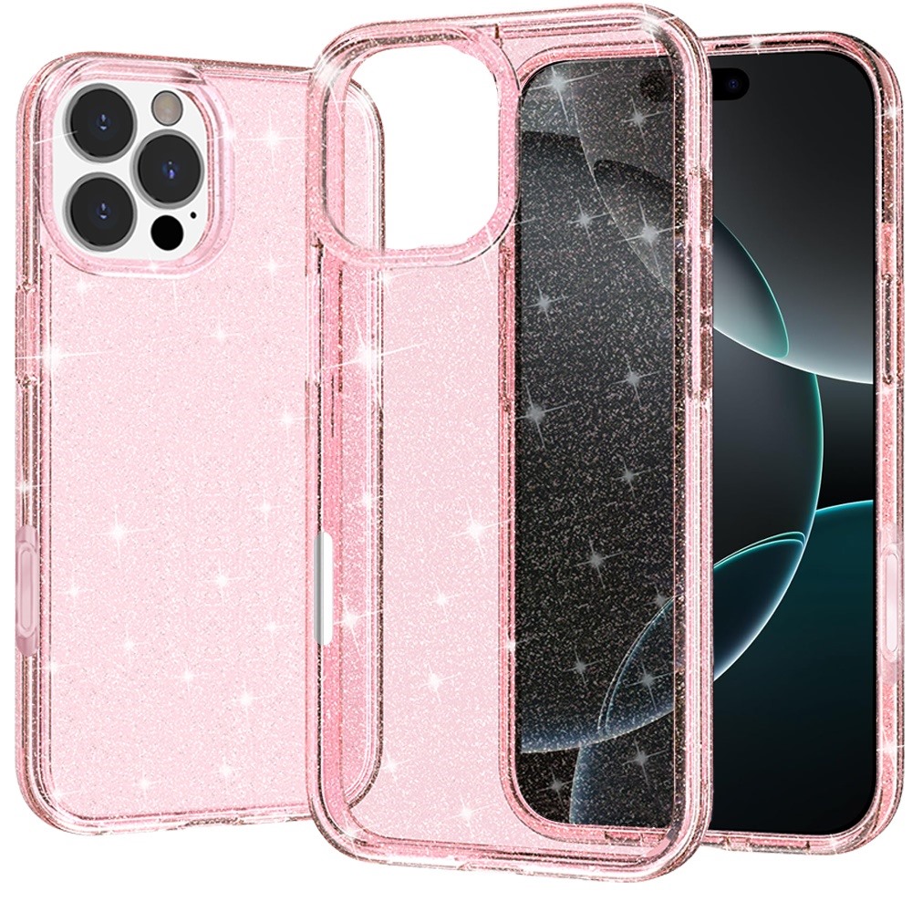 For iPhone 16 Pro Max 6.9" Glitter Ultra Thick 3mm Hybrid Case Cover - Picture 7 of 9