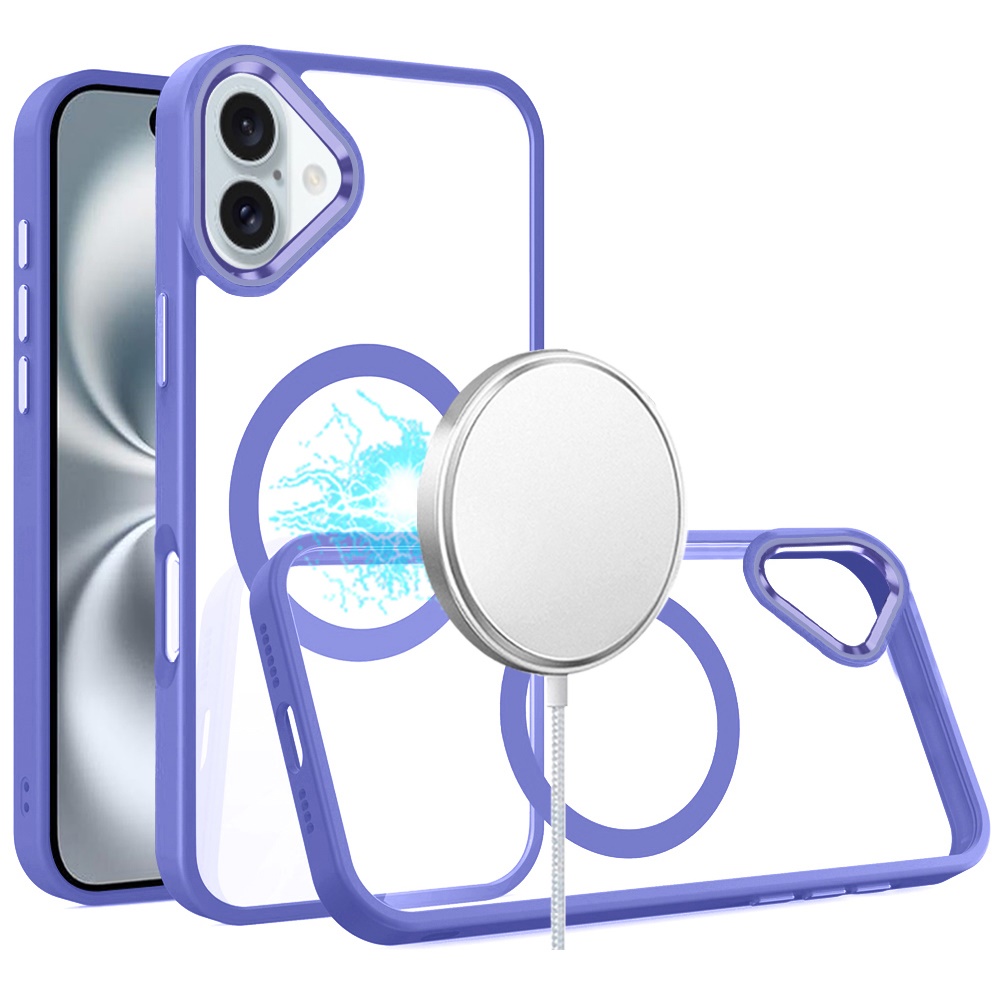 For iPhone 16 Plus 6.7" Clear Acrylic Hybrid Case -  with Metal Button - Bild 7 von 9
