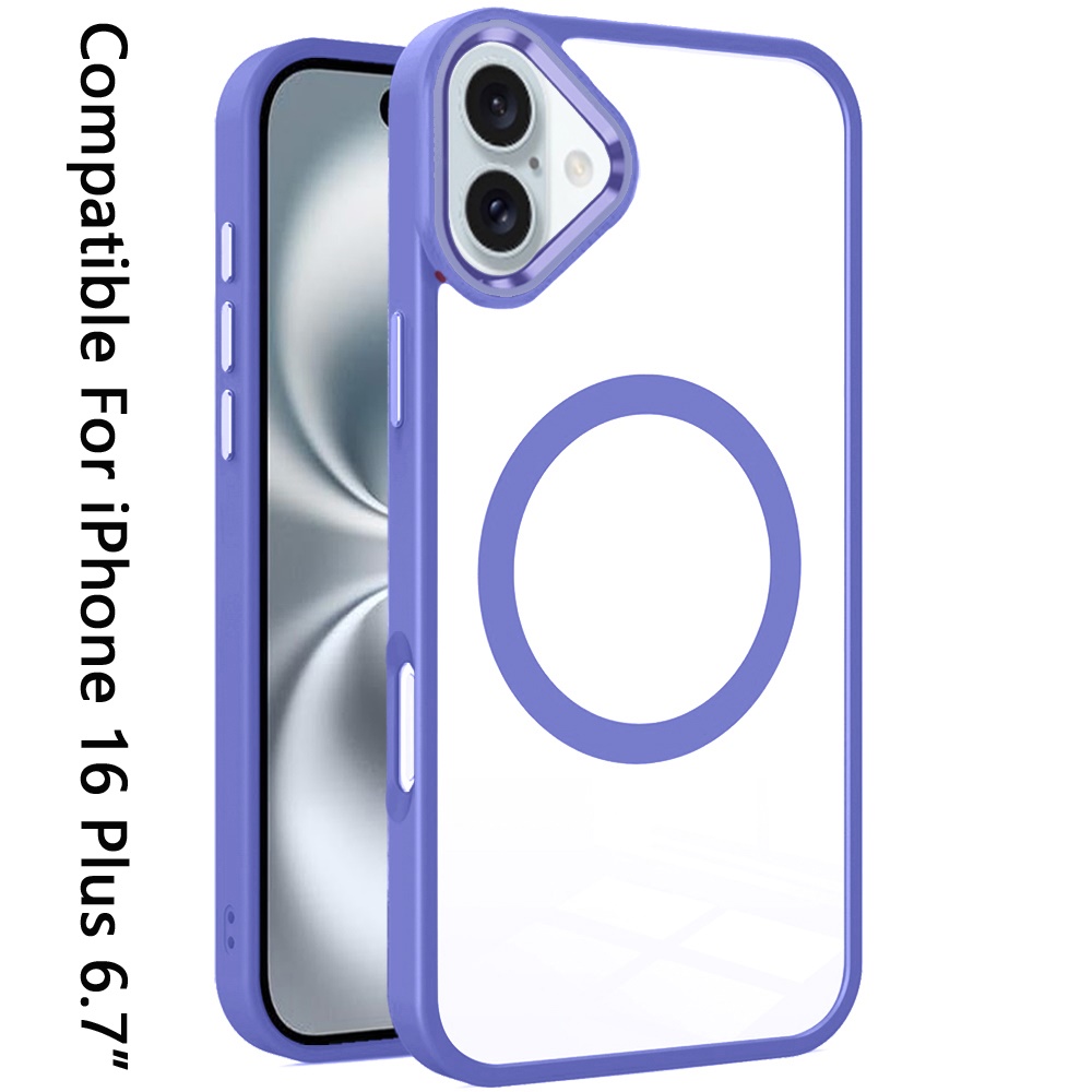 For iPhone 16 Plus 6.7" Clear Acrylic Hybrid Case -  with Metal Button - Bild 9 von 9