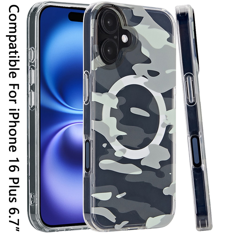Für iPhone 16 Plus 6,7 Zoll Magnetische Doppellagige IMD Design Hülle - - Bild 30 von 36