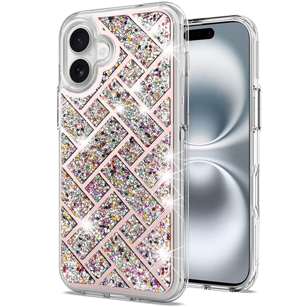 For iPhone 16 Plus 6.7 inch Bling Hybrid Case Cover - - Picture 8 of 18