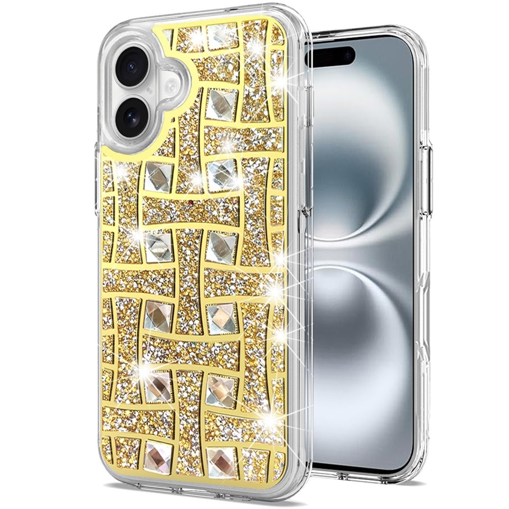 For iPhone 16 Plus 6.7 inch Bling Hybrid Case Cover - - Picture 11 of 18
