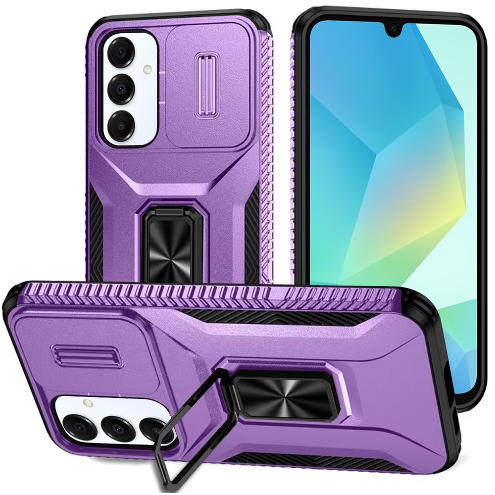For Samsung A16 5G: Magnetic Ring Stand, Camera Protection Case - Pink/Burgundy - Bild 13 von 15