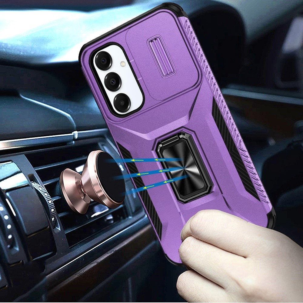 For Samsung A16 5G: Magnetic Ring Stand, Camera Protection Case - Pink/Burgundy - Bild 15 von 15