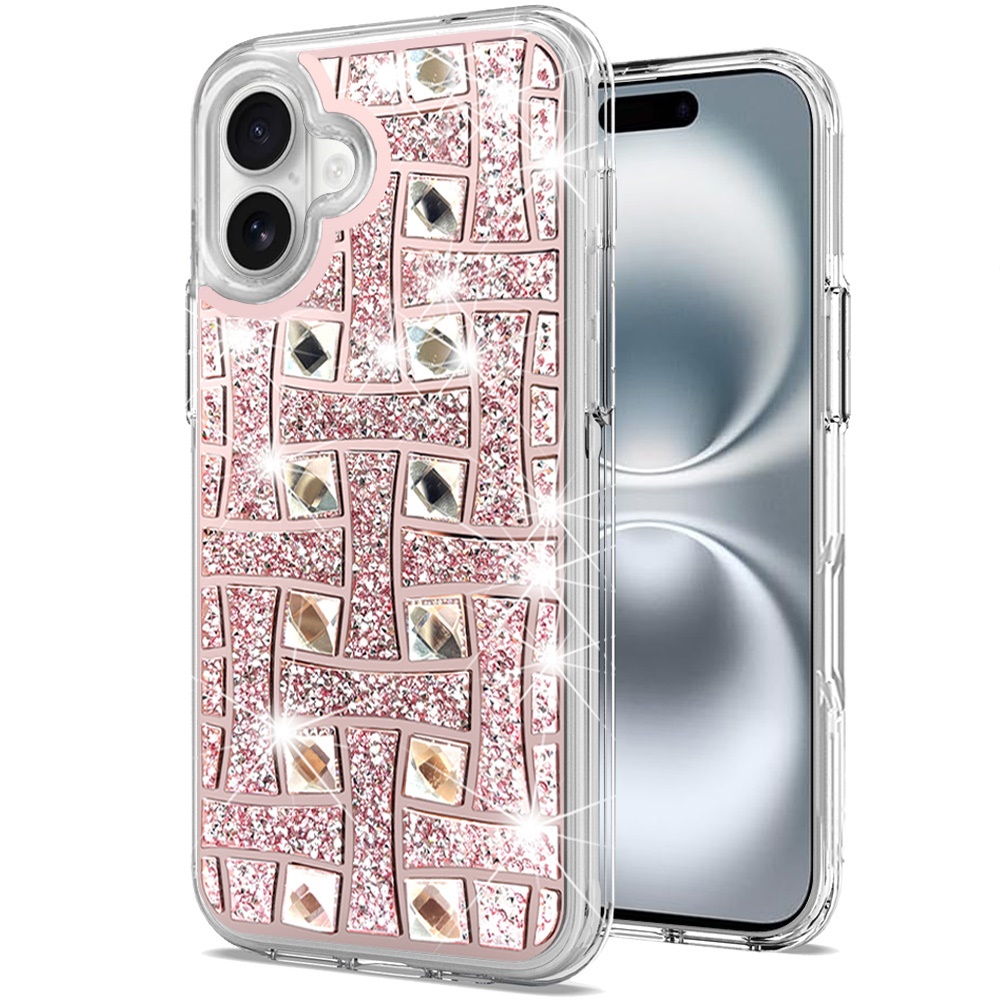 For iPhone 16 Plus 6.7 inch Bling Hybrid Case Cover - - Picture 18 of 18