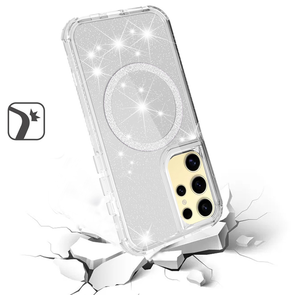 Für Samsung s25 Ultra Magnet Ring Glitzer 3in1 Hybrid Hülle Case Cover - - Bild 9 von 9