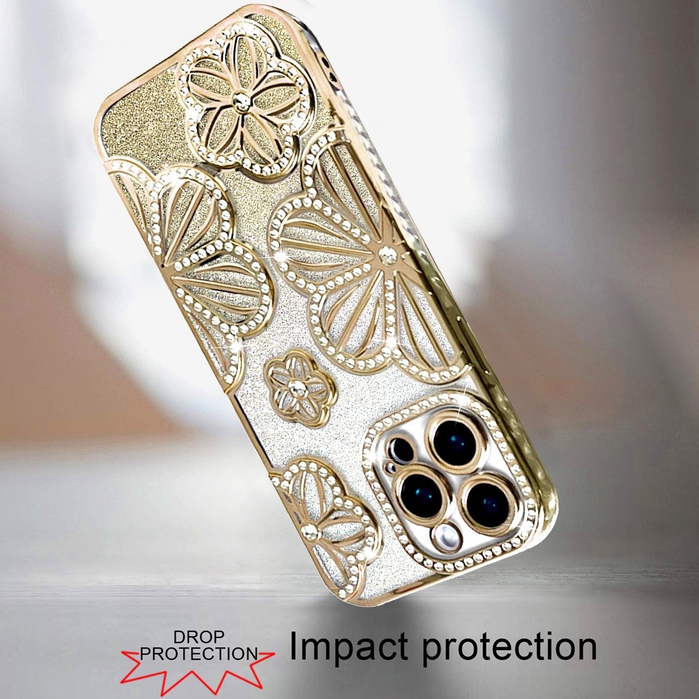 Custodia TPU per iPhone 13 Pro Max Glitter Floreale -  - Foto 14 di 20