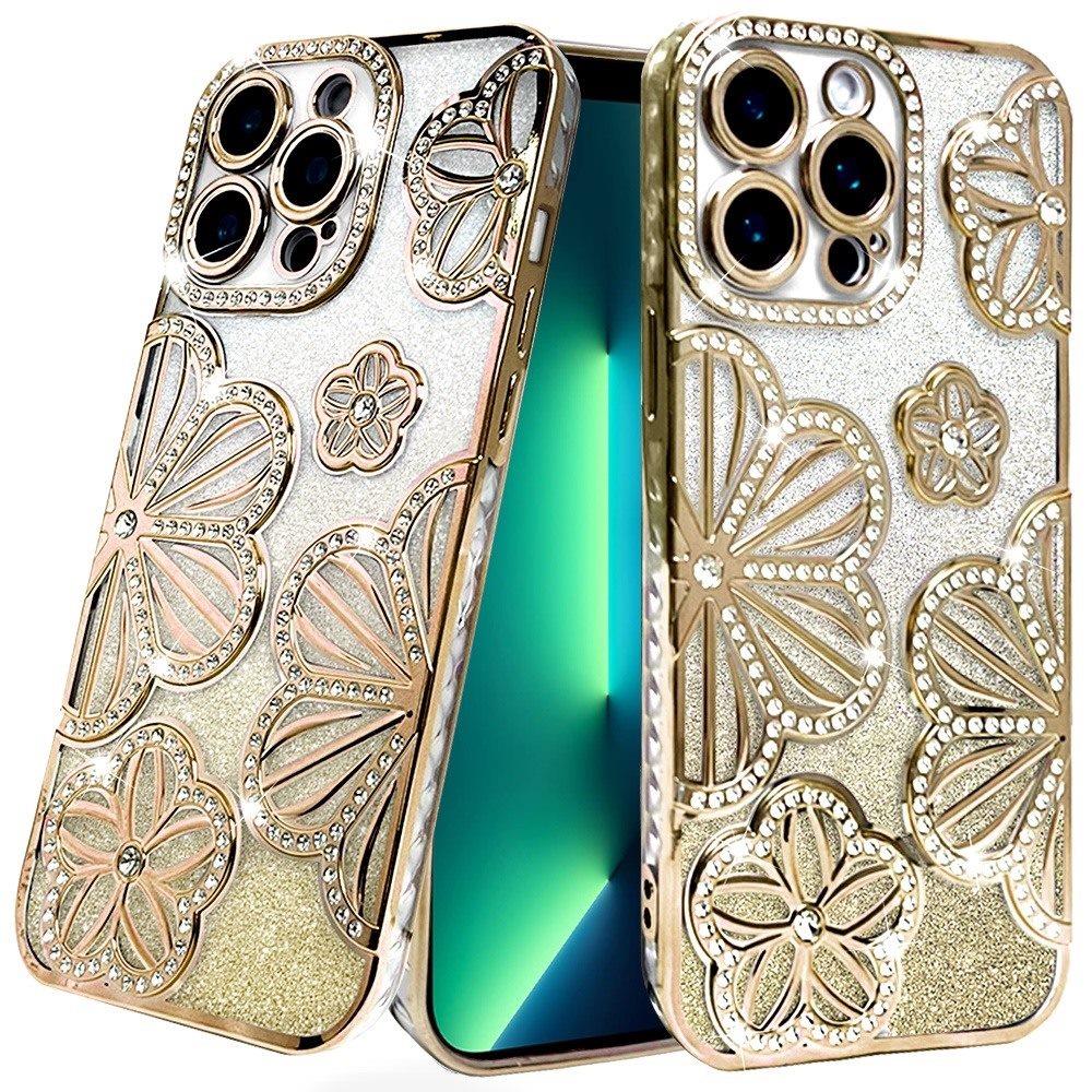 Custodia TPU per iPhone 13 Pro Max Glitter Floreale -  - Foto 16 di 20