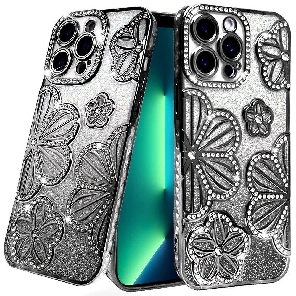 Custodia TPU per iPhone 13 Pro Max Glitter Floreale -  - Foto 12 di 20
