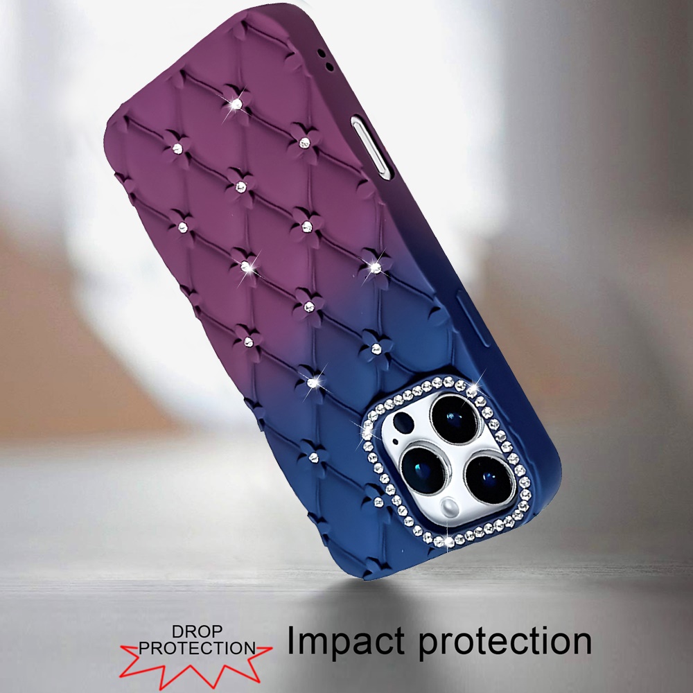 For iPhone 16 Pro Max Floral Joy Glitter TPU Case - Light Blue/Pink - Picture 12 of 24