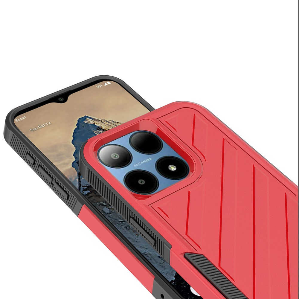 For Boost Summit 5G Noble lined shockproof dual layer hybrid - Hot Pink/Black - Picture 7 of 30