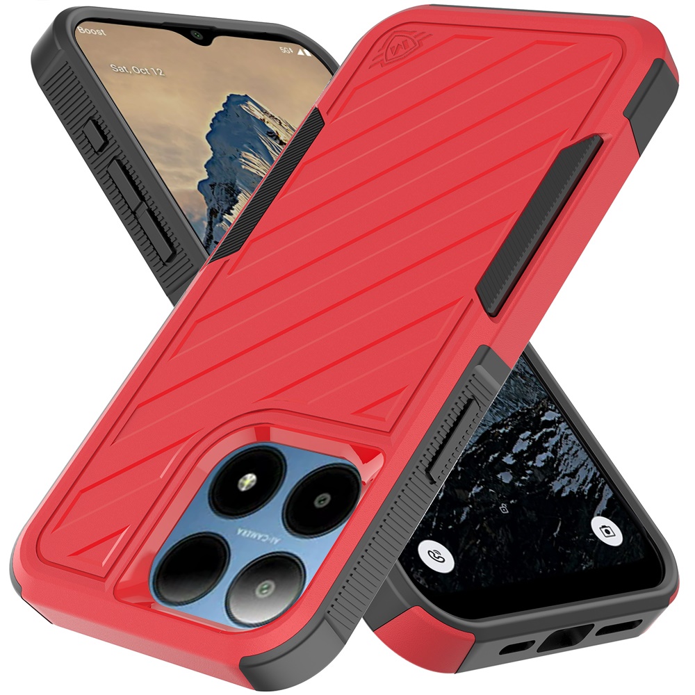 For Boost Summit 5G Noble lined shockproof dual layer hybrid - Hot Pink/Black - Picture 12 of 30
