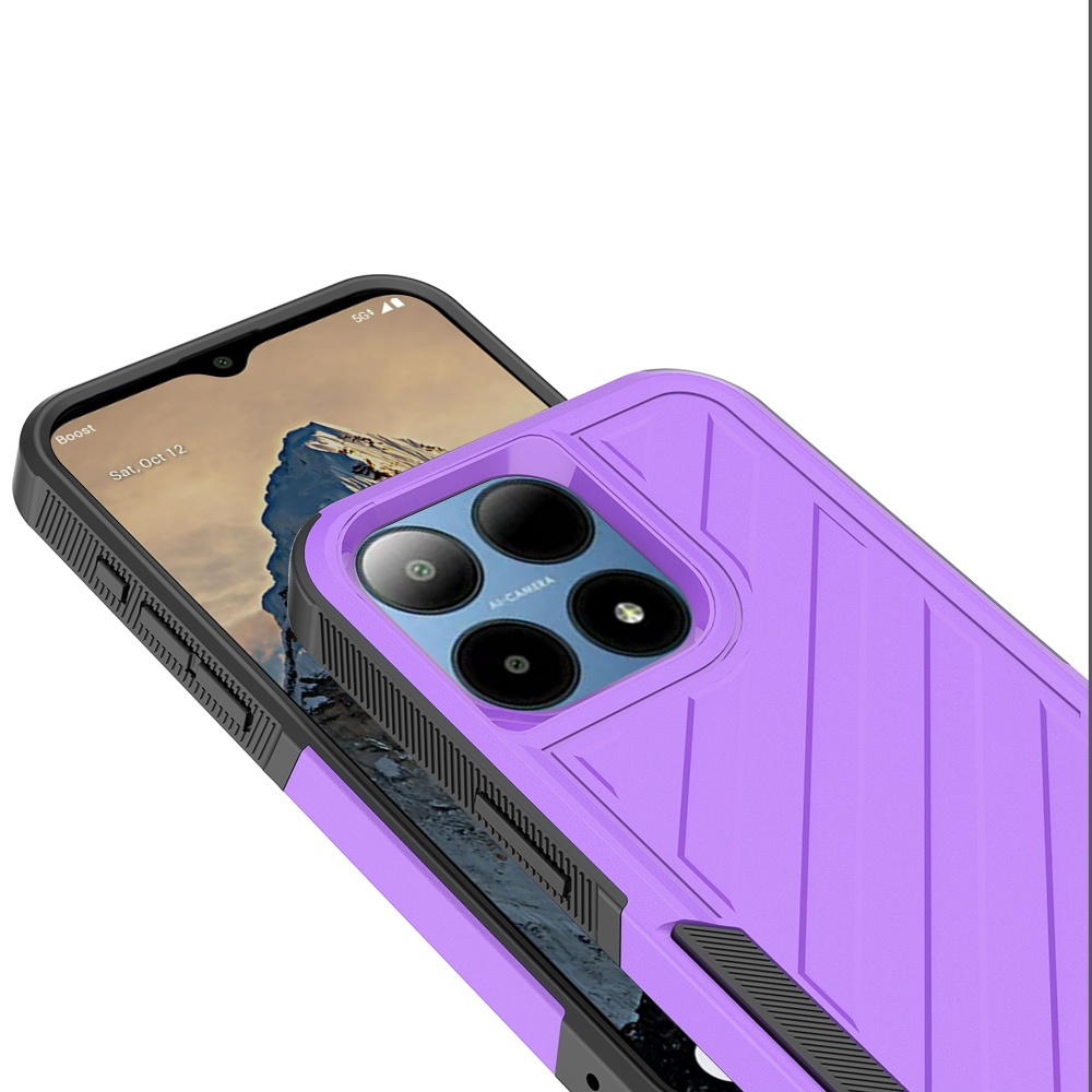 For Boost Summit 5G Noble lined shockproof dual layer hybrid - Hot Pink/Black - Picture 15 of 30