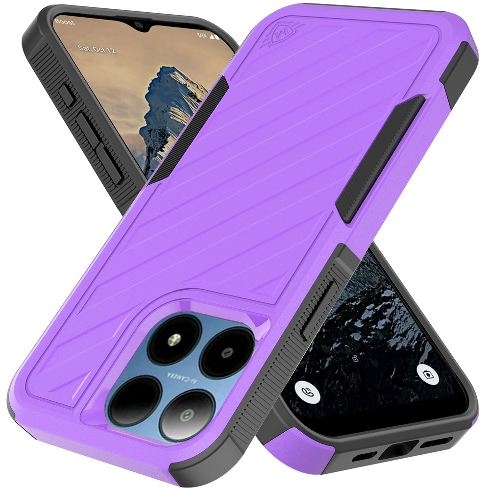 For Boost Summit 5G Noble lined shockproof dual layer hybrid - Hot Pink/Black - Picture 18 of 30