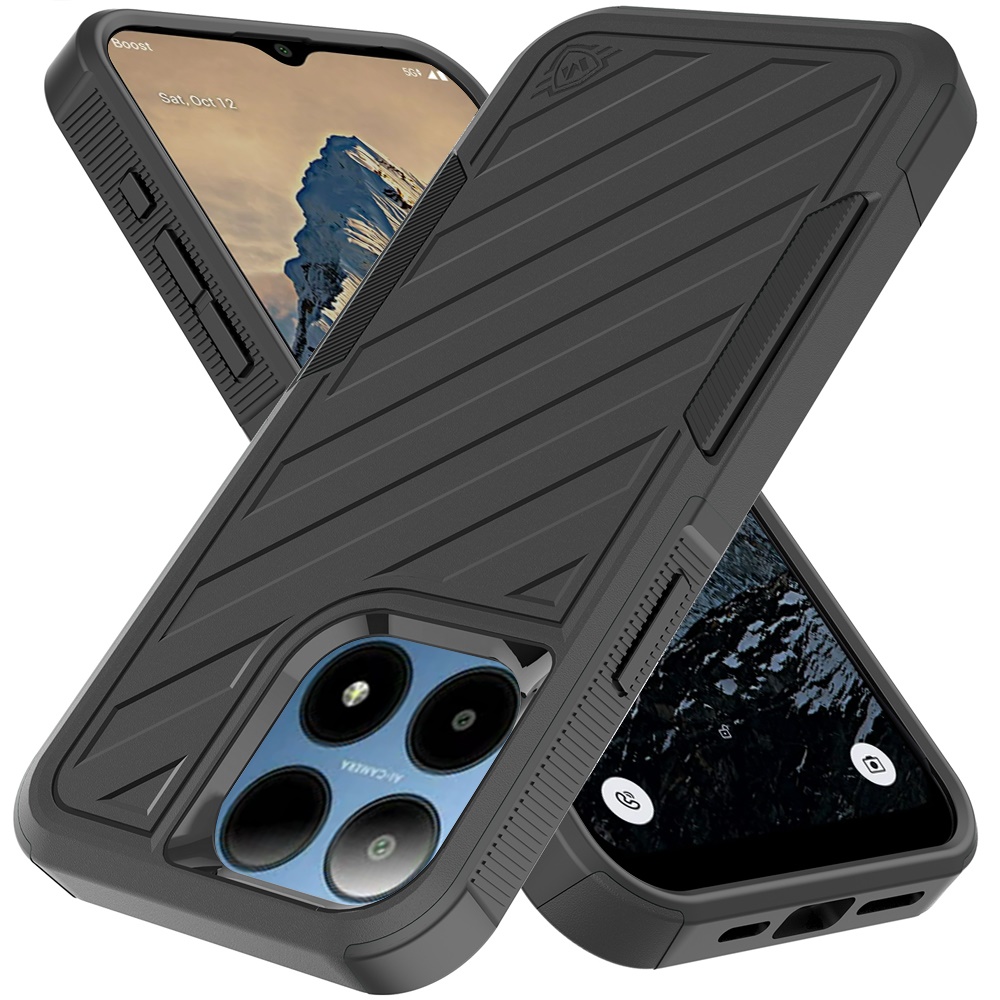 For Boost Summit 5G Noble lined shockproof dual layer hybrid - Hot Pink/Black - Picture 28 of 30