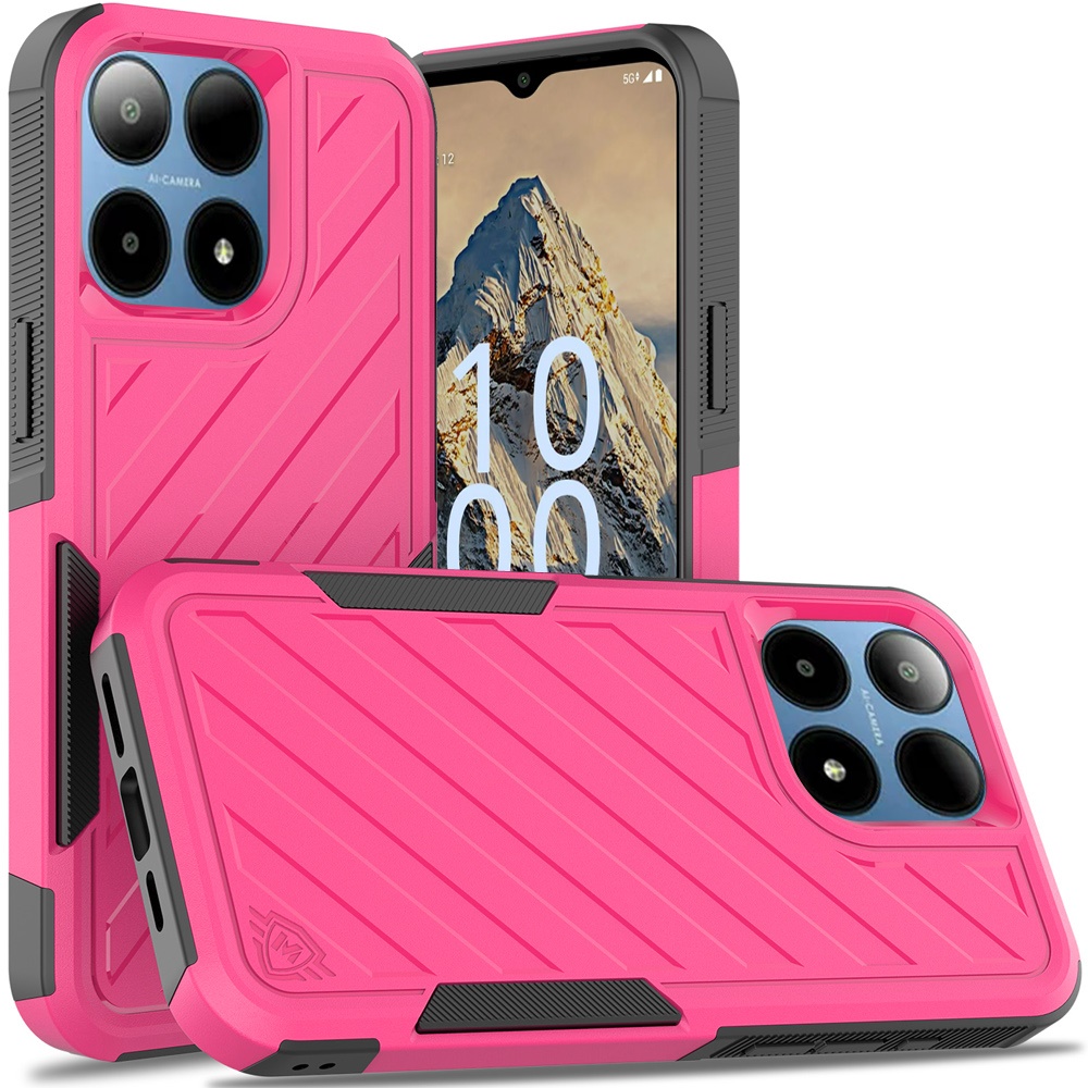 For Boost Summit 5G Noble lined shockproof dual layer hybrid - Hot Pink/Black - Picture 2 of 30