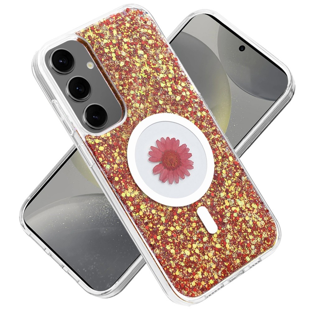 For Samsung s25/s24 Plus  Flower Glitter Hybrid Case with Magnetic Ring - Bild 10 von 18