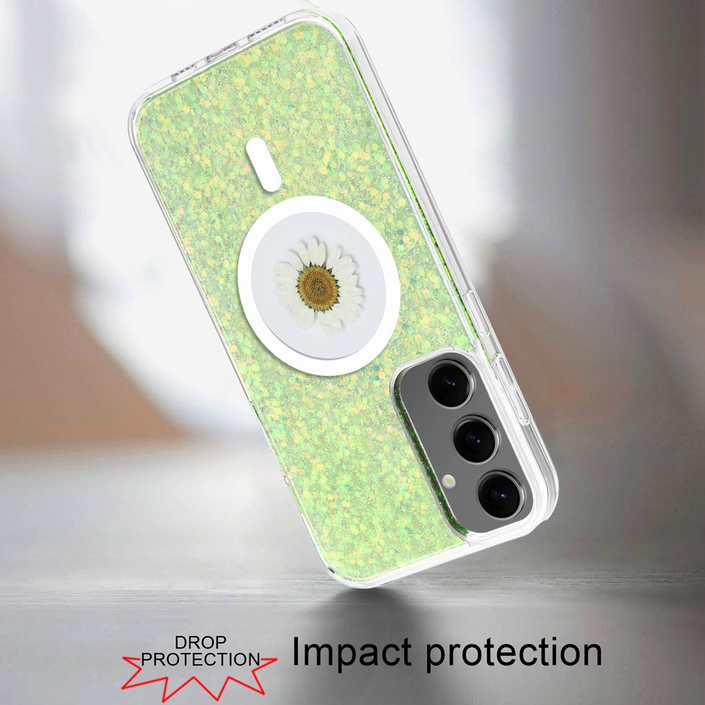 For Samsung s25/s24 Plus  Flower Glitter Hybrid Case with Magnetic Ring - Bild 2 von 18