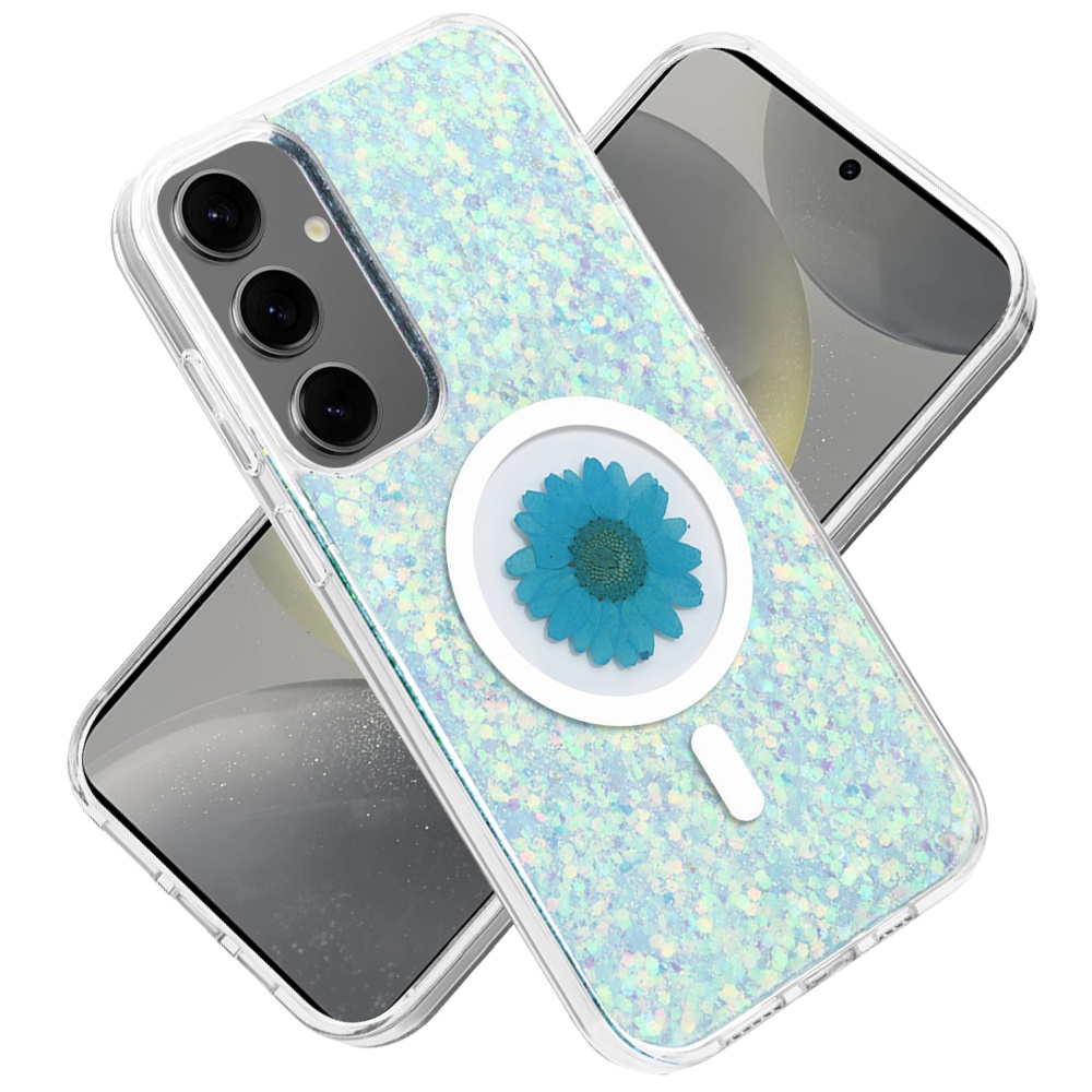 For Samsung s25/s24 Plus  Flower Glitter Hybrid Case with Magnetic Ring - Bild 15 von 18