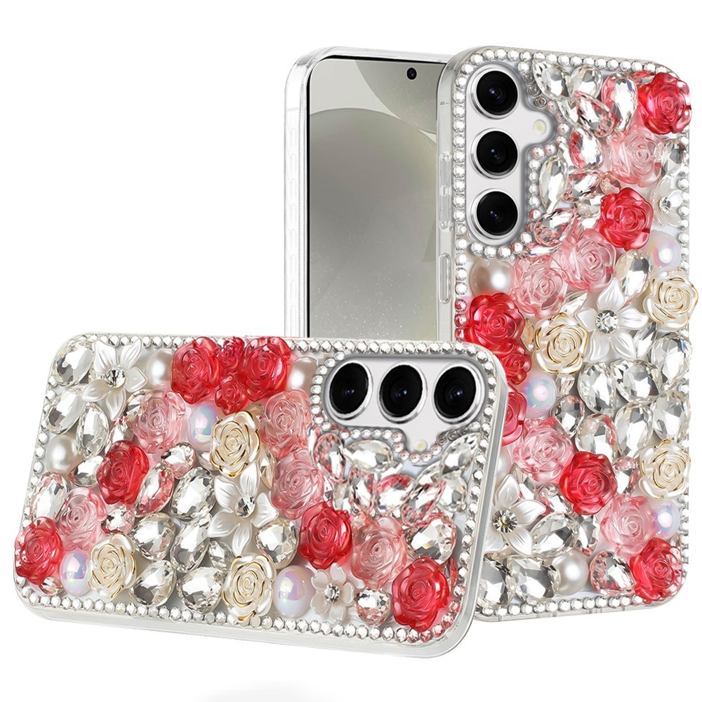 Piedras brillantes de diamante completo con flor de rosa para Samsung s25/s24 - - Imagen 11 de 21