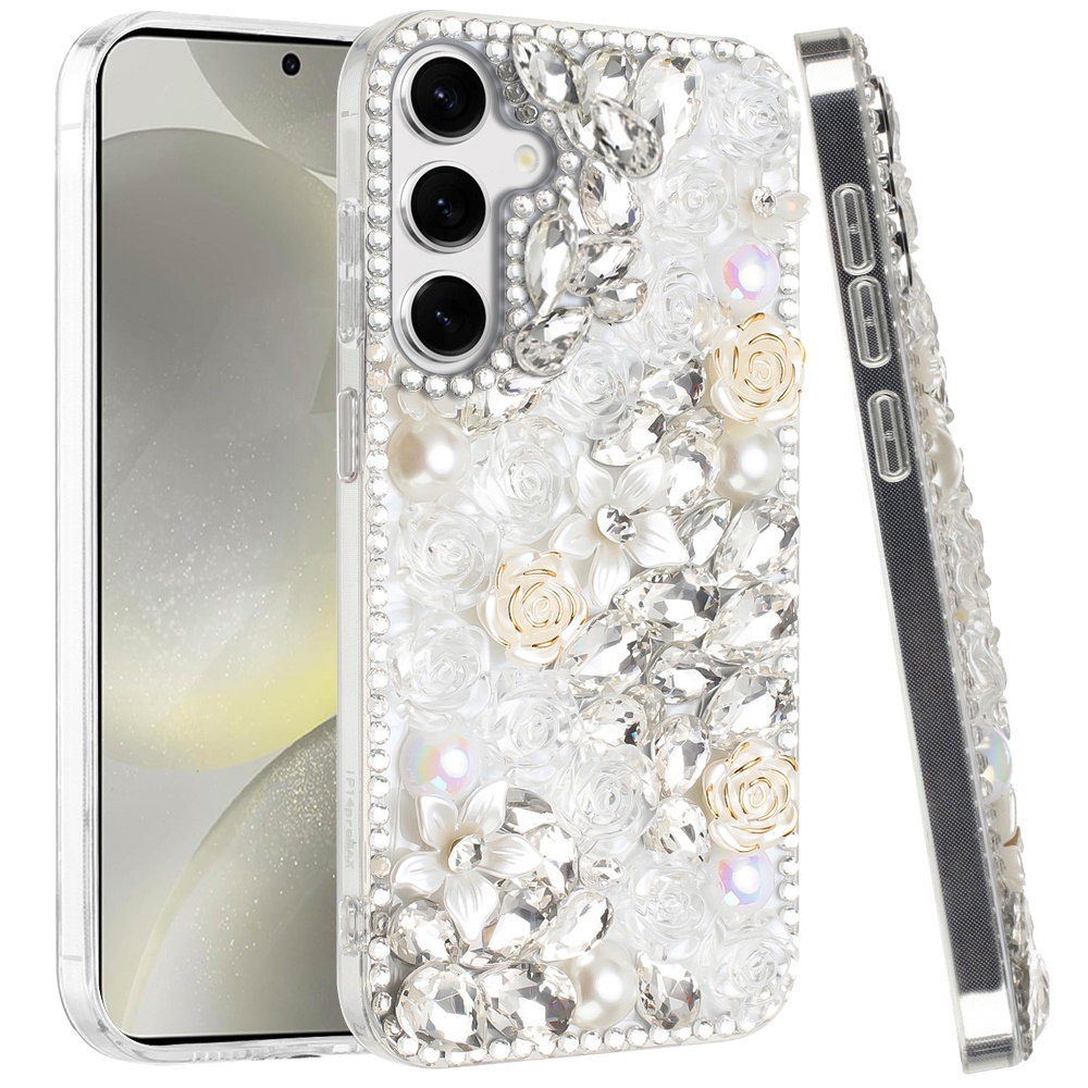 Piedras brillantes de diamante completo con flor de rosa para Samsung s25/s24 - - Imagen 17 de 21