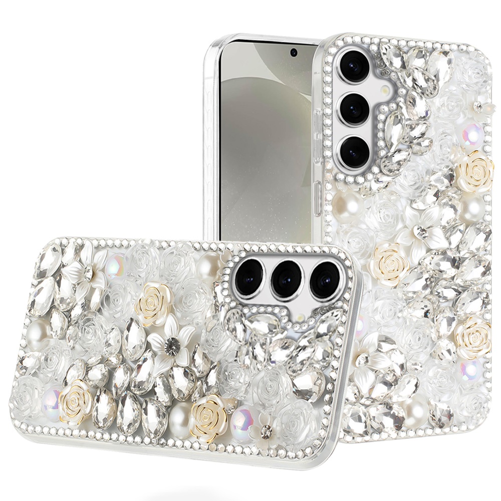 Piedras brillantes de diamante completo con flor de rosa para Samsung s25/s24 - - Imagen 18 de 21